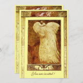 Liebe PEACOCK MONOGRAM, braun Einladung (Vorne/Hinten)