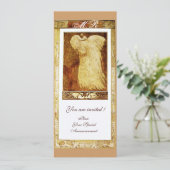 Liebe PEACOCK MONOGRAM, braun weiß Einladung (Stehend Vorderseite)