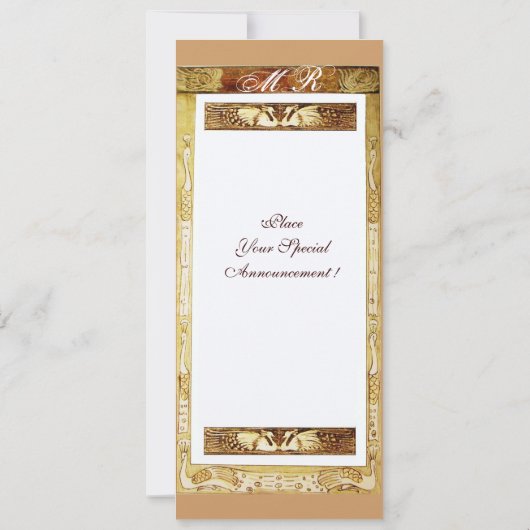 Liebe PEACOCK MONOGRAM, braun weiß Einladung (Rückseite)