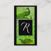Liebe PEACOCK MONOGRAM Grünbuch Visitenkarte (Rückseite)