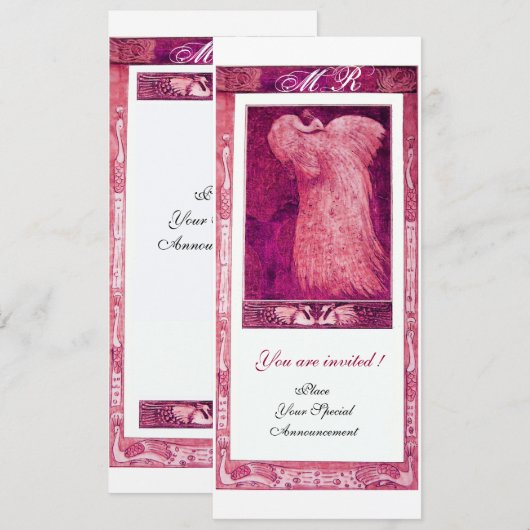 Liebe PEACOCK MONOGRAM Pink Weißes Programm (Vorne/Hinten)