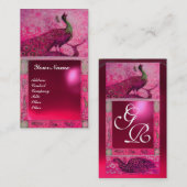 Liebe PEACOCK MONOGRAM rosa Ruby Visitenkarte (Vorne/Hinten)