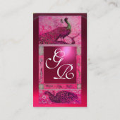 Liebe PEACOCK MONOGRAM rosa Ruby Visitenkarte (Rückseite)
