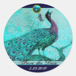 Liebe PEACOCK Runder Aufkleber
