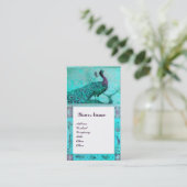Liebe PEACOCKS MONOGRAM Aqua Visitenkarte (Stehend Vorderseite)