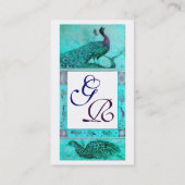 Liebe PEACOCKS MONOGRAM Aqua Visitenkarte (Rückseite)