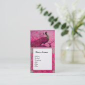 Liebe PEACOCKS MONOGRAM Pink Fuchsia Pearl Visitenkarte (Stehend Vorderseite)