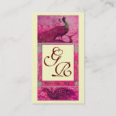 Liebe PEACOCKS MONOGRAM Pink fuchsia perl Visitenkarte (Rückseite)