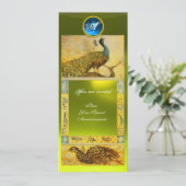 Liebe PEACOCKS MONOGRAMM, Braungelber Topaz Einladung (Stehend Vorderseite)