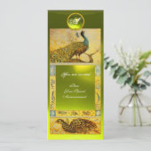 Liebe PEACOCKS MONOGRAMM, Braungelber Topaz Einladung (Stehend Vorderseite)