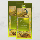 Liebe PEACOCKS MONOGRAMM, Braungelber Topaz Einladung (Vorne/Hinten)