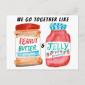 LIEBE Peanut Butter und Jelly Watercolor FRIENDS Postkarte (Vorderseite)