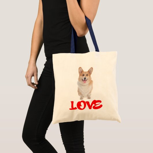 Liebe Pembroke Welsh Corgi Welpe Hund Tote Bag Tragetasche (Vorderseite (Produkt))