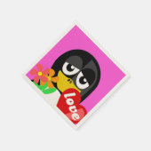 LIEBE PENGUIN SERVIETTE (Ecke)