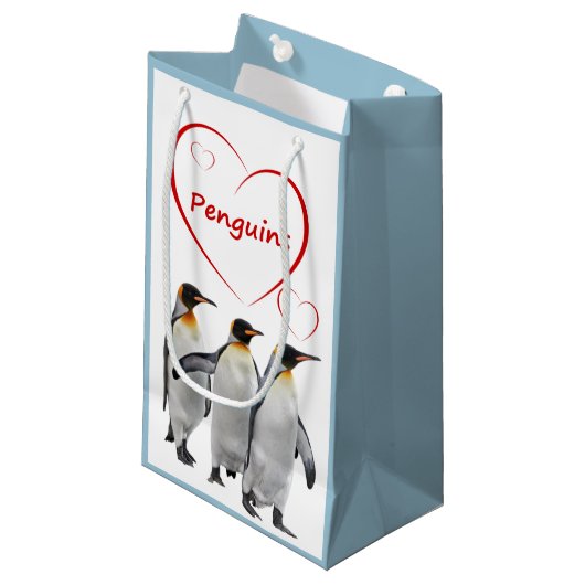 Liebe Penguins Geschenktasche Kleine Geschenktüte (Vorderseite Schrägansicht)