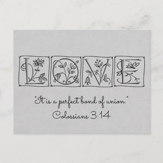 Liebe Perfect Bond of Gewerkschaft~Scripture~Save  Ankündigungspostkarte (Vorderseite)