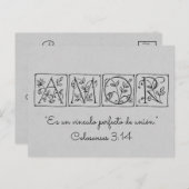 Liebe Perfect Bond of Gewerkschaft~Scripture~Save  Ankündigungspostkarte (Vorne/Hinten)