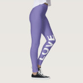 Liebe Periwinkle Monochrome Klassischer Text Leggings (Rechts)