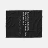 Liebe Person hinter mir Die Welt ist ein besserer  Fleecedecke (Vorderseite (Horizontal))