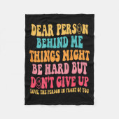 Liebe Person hinter mir geben Sie nicht auf, irrat Fleecedecke (Vorderseite)