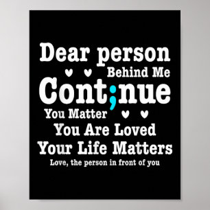 Liebe Person hinter mir Ihr Leben ist geliebt Semi Poster