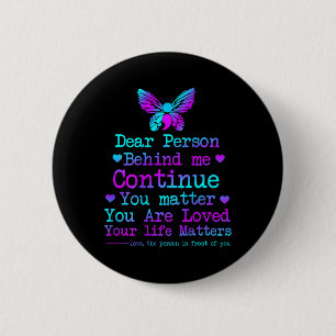 Liebe Person hinter mir Ihr Leben Probleme Selbstm Button