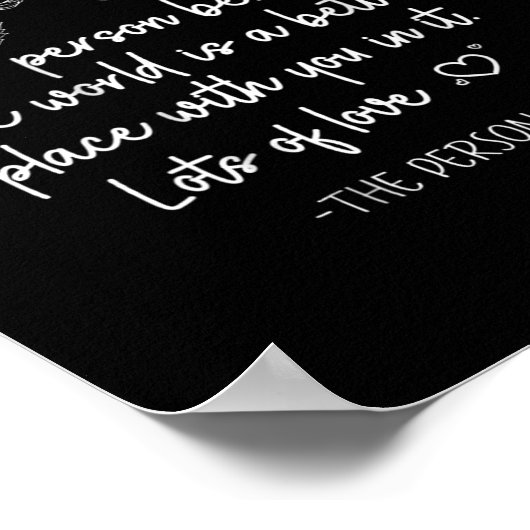 Liebe Person hinter mir sind Sie Phantastisch schö Poster (Ecke)