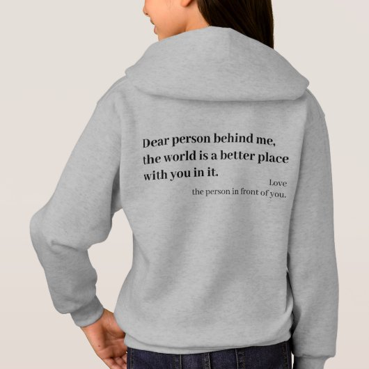 Liebe Person hinter mir Sweatshirt (Rückseite)