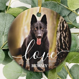 Liebe Personalisiert 2 Foto Dog Pet Memorial Keramik Ornament