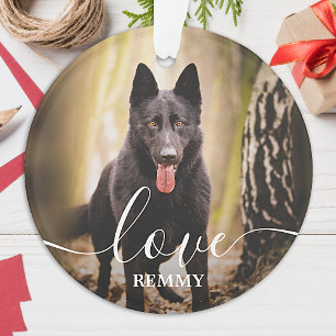 Liebe Personalisiert 2 Foto Dog Pet Memorial Ornament
