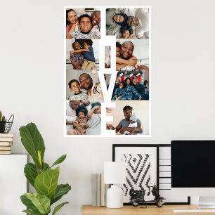 LIEBE Personalisiert 8 Foto Collage Poster