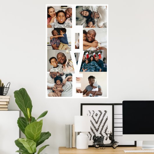 LIEBE Personalisiert 8 Foto Collage Poster (Heimbüro)