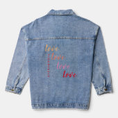 Liebe Personalisiert Minimale Typografie Jeansjacke (Rückseite)