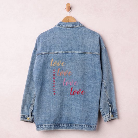 Liebe Personalisiert Minimale Typografie Jeansjacke (Hangar)