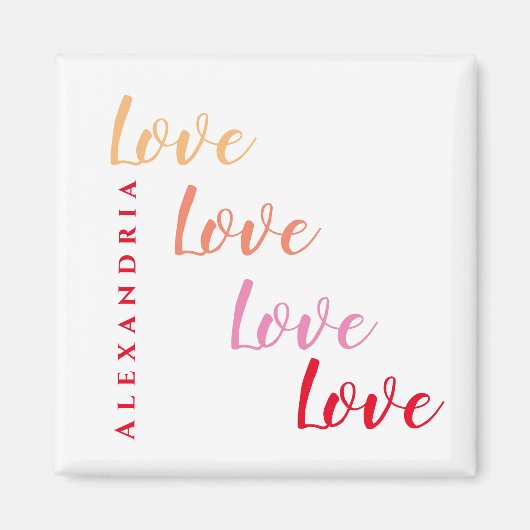 Liebe Personalisiert Moderne Minimal Magnet (Vorne)