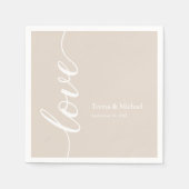 Liebe "personalisiert Names" Champagne Serviette (Vorderseite)