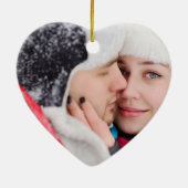 Liebe Personalisiert Paare Aquamarines Foto Orname Keramik Ornament (Hinten)