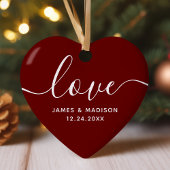 Liebe Personalisiert Paare Burgund Foto Ornament