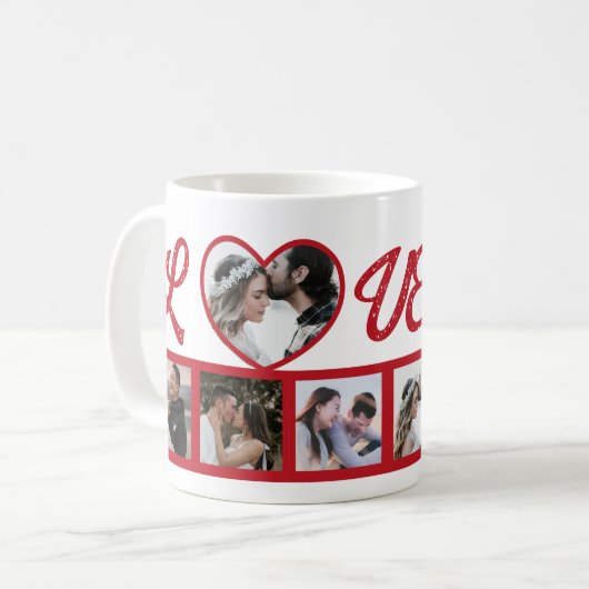 Liebe personalisiert Valentinstag Kaffeetasse (Vorderseite Links)