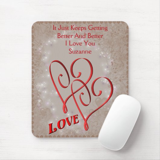 Liebe Personalisiert verflochtene Rote Herzen Mousepad (Mit Mouse)
