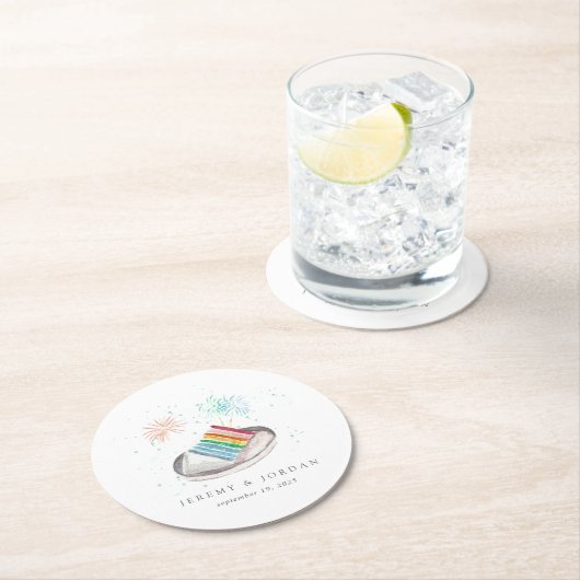 Liebe Personalisierte Paare Runder Pappuntersetzer (Vor Ort)