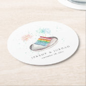 Liebe Personalisierte Paare Runder Pappuntersetzer (Angewinkelt)