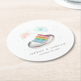 Liebe Personalisierte Paare Runder Pappuntersetzer