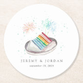 Liebe Personalisierte Paare Runder Pappuntersetzer (Vorderseite)