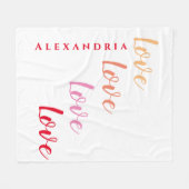 Liebe Personalisierte Typografie Fleecedecke (Vorderseite (Horizontal))