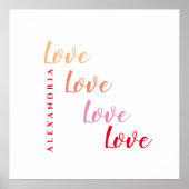 Liebe Personalisierte Typografie Poster (Vorne)