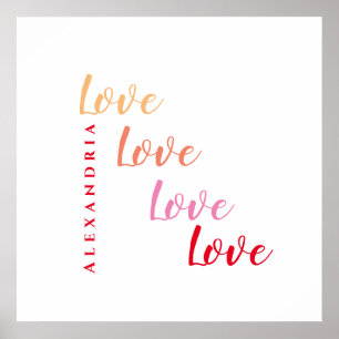 Liebe Personalisierte Typografie Poster