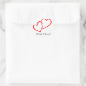 Liebe Personalisierter Aufkleber für Rote Herzen (Tasche)