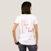 Liebe Personalisierter Name Zurück-Design T-Shirt (Schwarz voll)