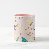 Liebe Personalisiertes Blumenmuster Aquarell Rosa Tasse (Zentrum)